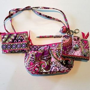 Vera Bradley crossbody with wallet and accessories